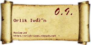 Orlik Iván névjegykártya